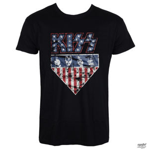 Tričko metal HYBRIS Kiss Stars & Stripes černá XL