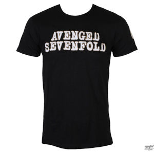Tričko metal ROCK OFF Avenged Sevenfold Logo & Deathbat Applique černá XXL