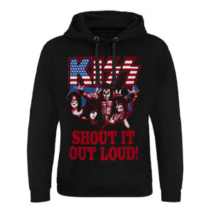 mikina s kapucí HYBRIS Kiss Shout It Out Loud černá XL