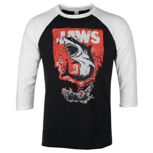 tričko pánské s 3/4 rukávem Jaws - Shark Smoke - Baseball - White-Black - HYBRIS - UV-19-JAW011-H81-5-WB XXL