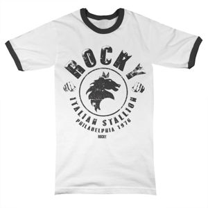 tričko HYBRIS Rocky Italian Stallion Ringer černá M
