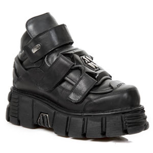boty kožené NEW ROCK ITALI NEGRO černá 46