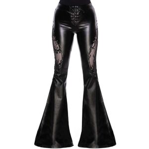 kalhoty dámské KILLSTAR - Sable Lace Flares - Black - KSRA003299 S