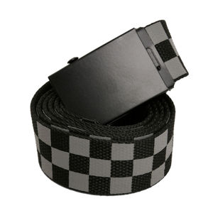 pásek URBAN CLASSICS - Adjustable Checker - black/grey - TB3739