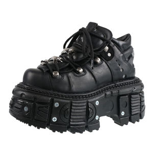 boty kožené NEW ROCK NEGRO TORNILLOS černá
