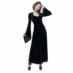 šaty DEVIL FASHION Daisy Velvet Fringed Lace Gothic XL