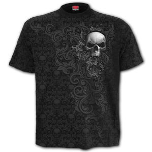 tričko SPIRAL SKULL SCROLL černá
