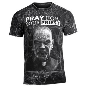 tričko hardcore AMENOMEN PRAY FOR YOUR PRIEST černá