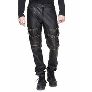 kalhoty gothic DEVIL FASHION Alienist Punk Trousers With Zippers And Loops L