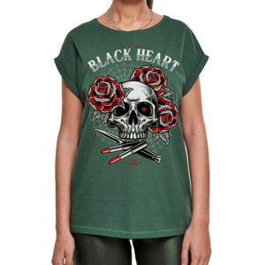 tričko BLACK HEART LIPSTICK SKULL EXT černá S