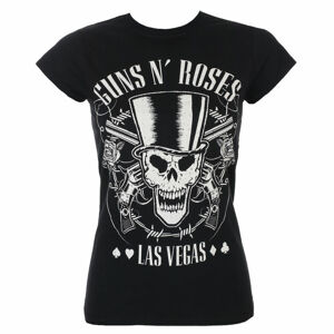 Tričko metal ROCK OFF Guns N' Roses Skull & Pistols černá S