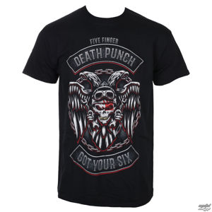 Tričko metal ROCK OFF Five Finger Death Punch Biker Badge černá M