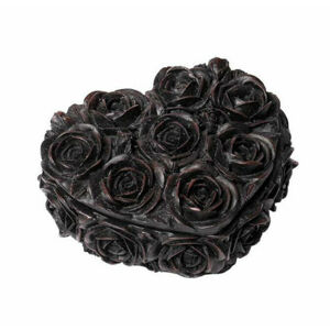 dekorace (krabička) ALCHEMY GOTHIC - Rose Heart - Black - SA19