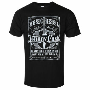 Tričko metal ROCK OFF Johnny Cash Music Rebel černá XL