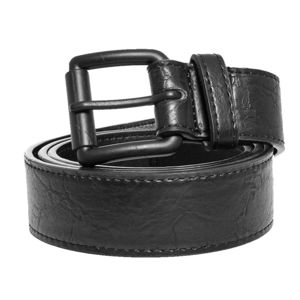 pásek URBAN CLASSICS - Marmorized PU Leather - black/black - TB3910 S/M