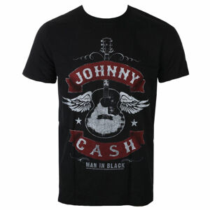 Tričko metal ROCK OFF Johnny Cash Winged Guitar černá XXL
