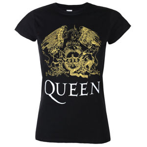 Tričko metal ROCK OFF Queen Crest černá M