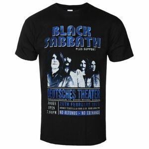 Tričko metal ROCK OFF Black Sabbath Deutsches '73 černá S